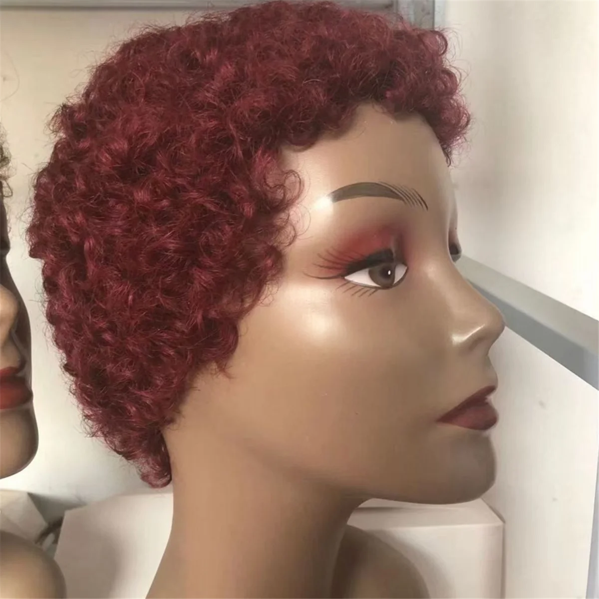 Vento volante a buon mercato Pixie Cut parrucca corta riccia dei capelli umani per le donne Remy parrucca Hiar brasiliana Afro Curl parrucca umana corta, oro