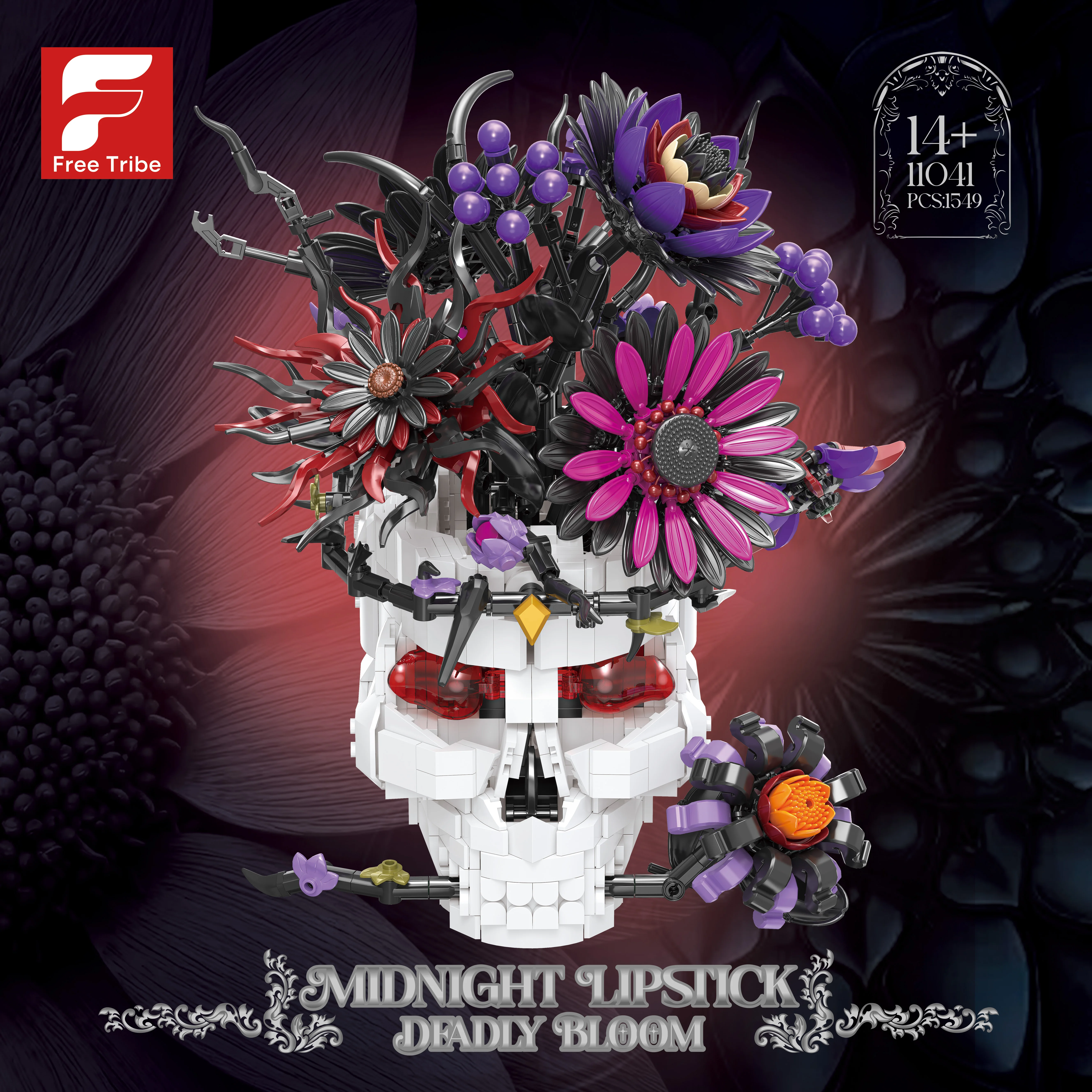 

Creative Skeleton Bouquet Building Blocks Kit Assembly Model Ornaments Toys Gothic Flowers Festival Party Decorate 11041