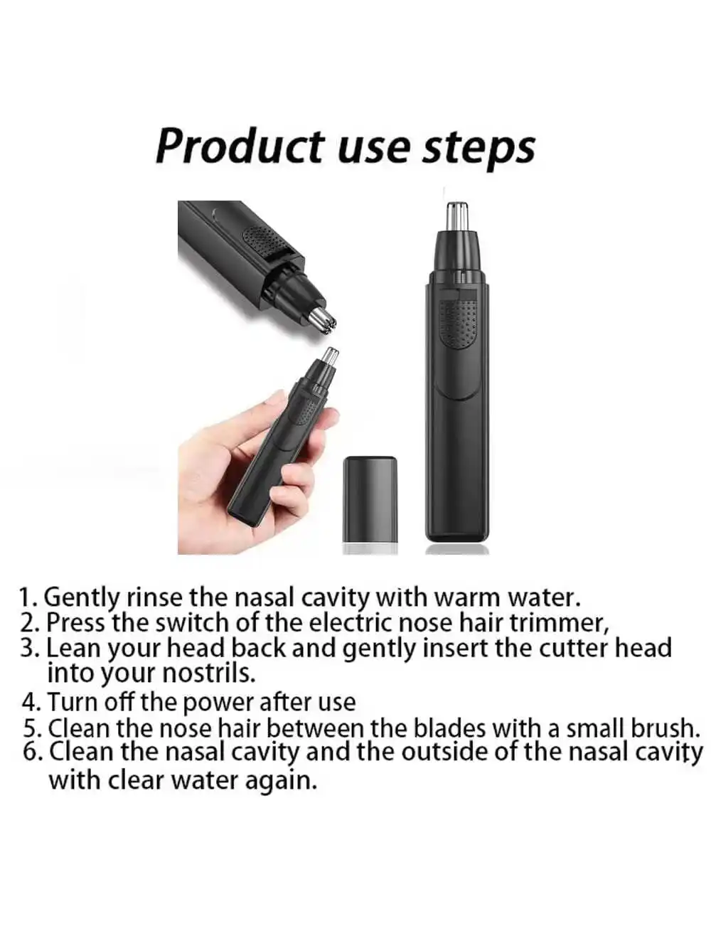 2026 Electric nose hair trimmer, trimmer remover, ear nose hair trimmer, ear nose eyebrow trimmer Battery-powered (Without batte