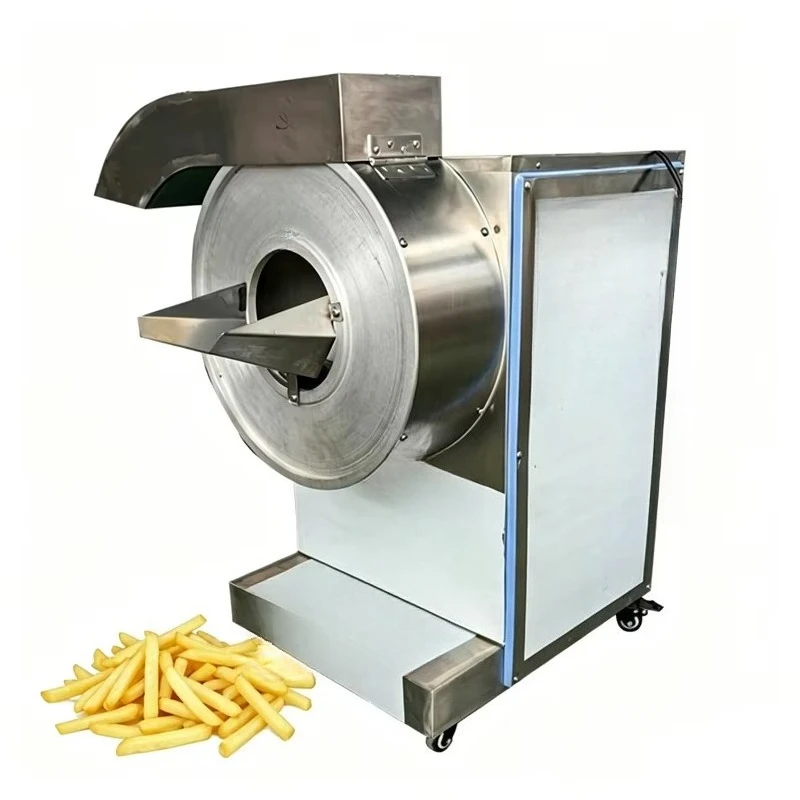 Commercial Food Strip Cutting Machine-304 Stainless Steel Motorized Automatic Cutter Adjustable Size for Potato 500-2000kg/h