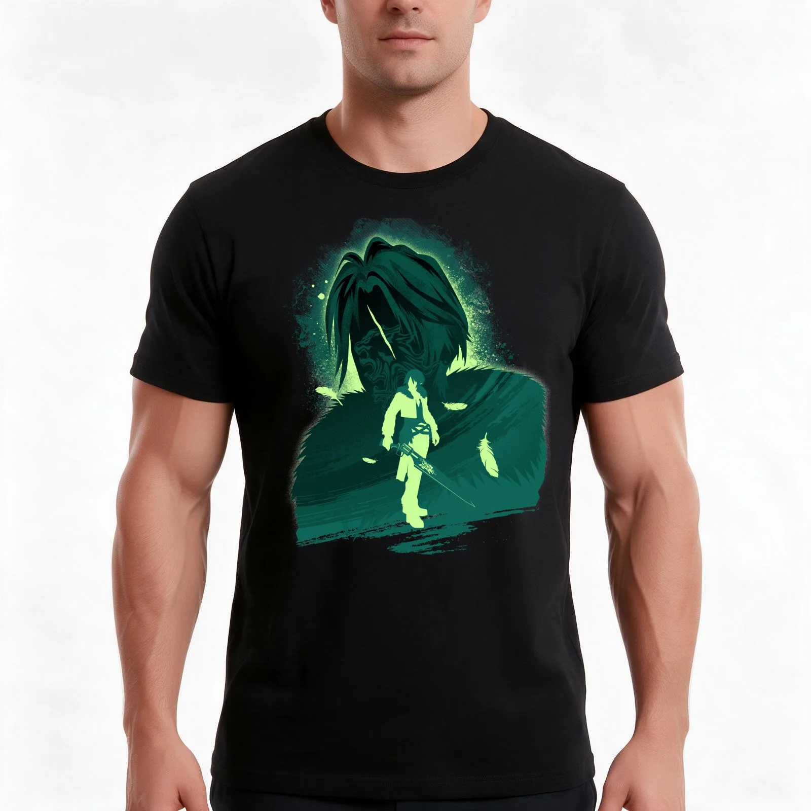 SeeD mercenary Green T-Shirt Summer Casual Cotton Tee Oversized Streetwear Tops Vintage Graphic Print Loose Fit Short Sleeve