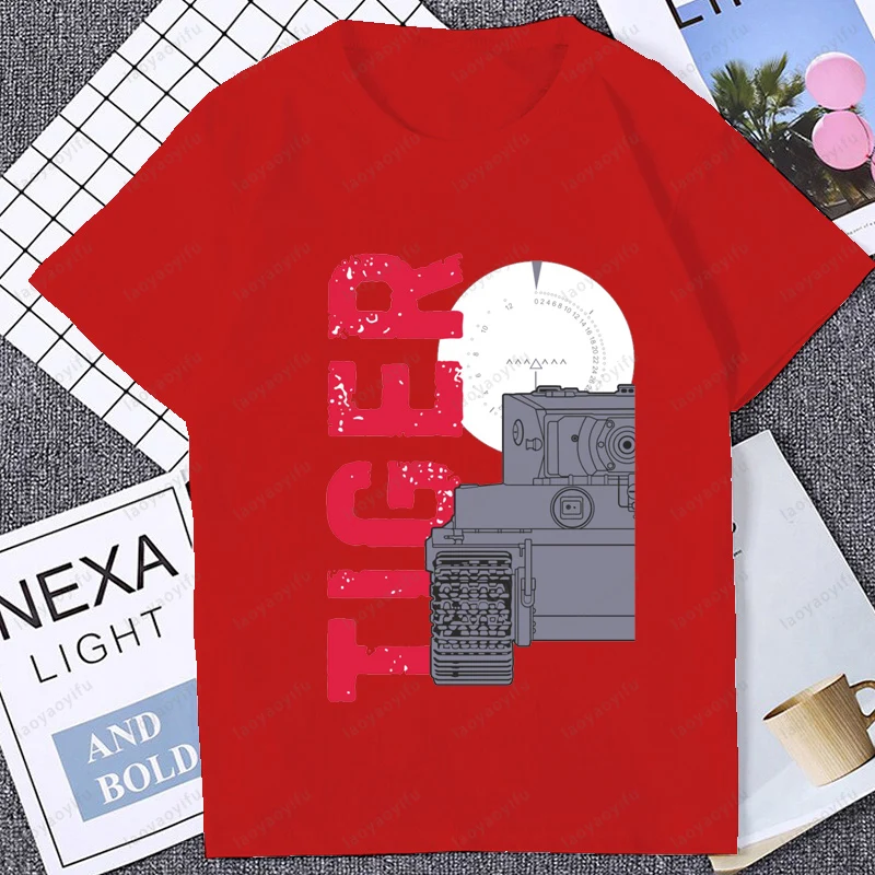 Classics Tiger Tank World War 2 Vintage Graphic Tshirt Casual Fashion Harajuku Short Sleeve Military Fan Gift T Shirt Cotton Tee