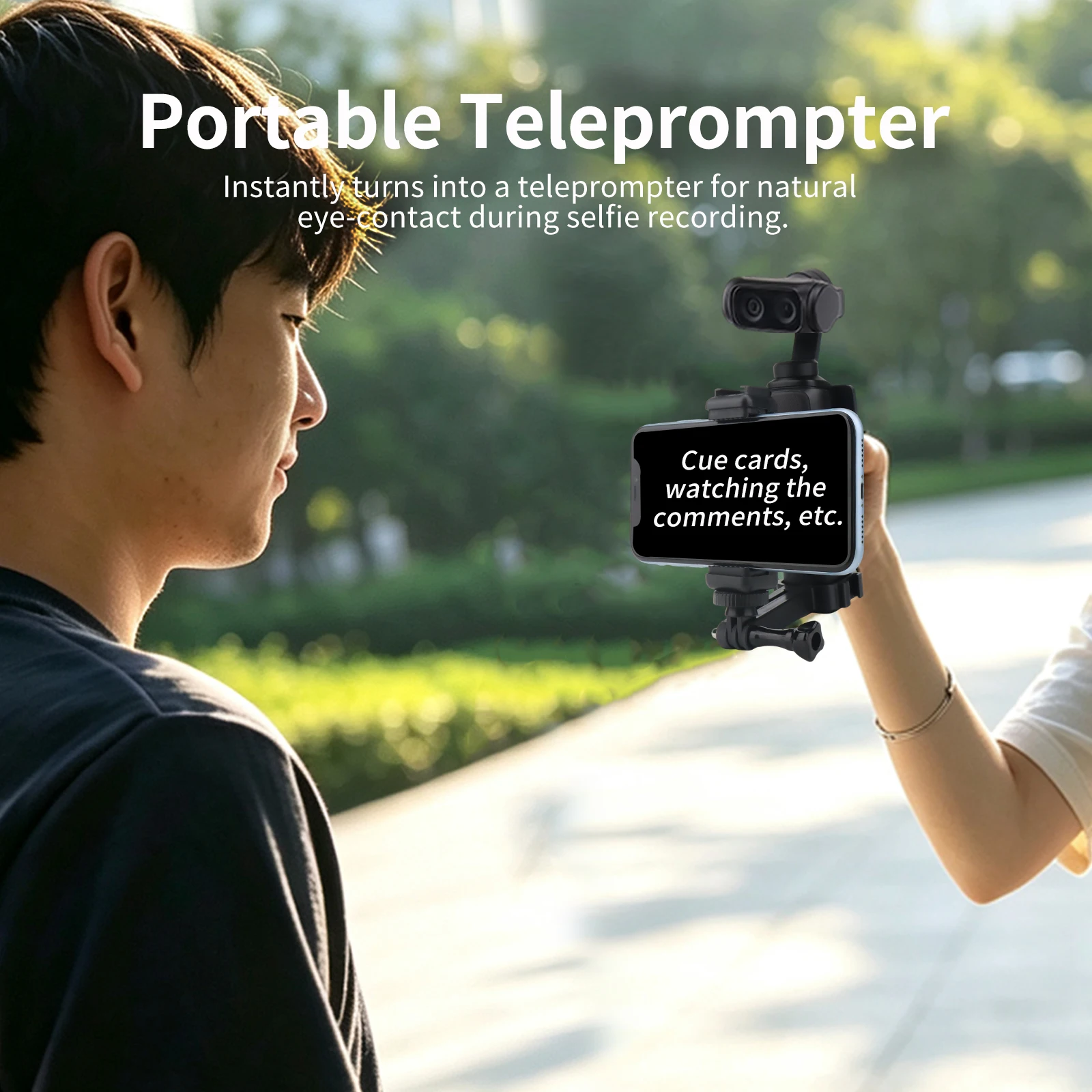 Accessories for Insta360 Luna Ultra 2-in-1 Phone Adapter Stand: Voice-over, Teleprompter, Bullet Comments, and Viewing Mounts  ​