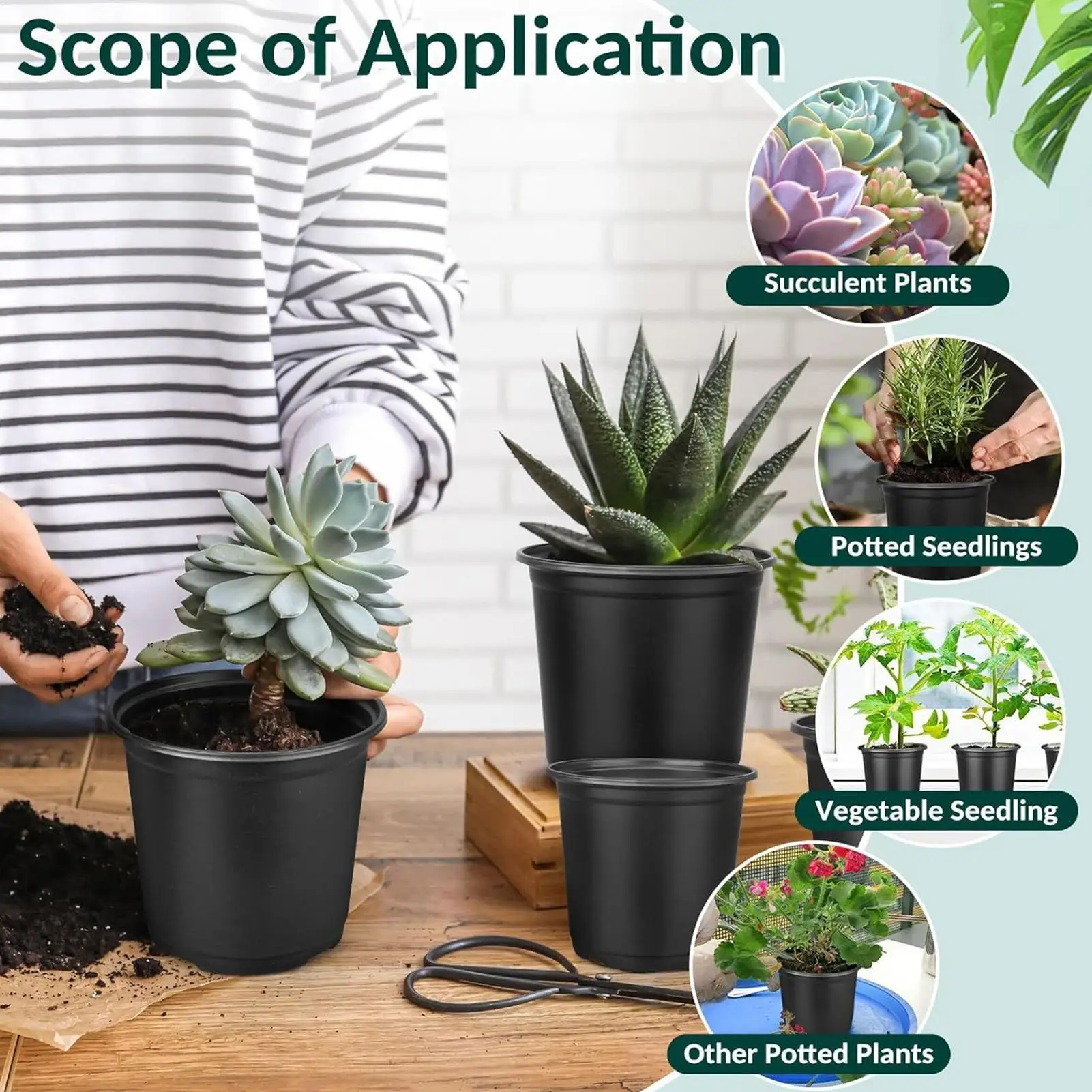 

Small Nursery Pots Greenhouse Flower Pots 100 Pieces Round Small Root Control Breathable Transplanting Containers for Balcony