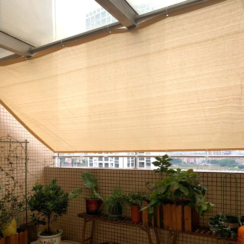 Thicken Beige HDPE Anti-UV Sun Shade Net Home Garden Hotel Balcony Safety Fence Privacy Screen Canopy Shade Sails
