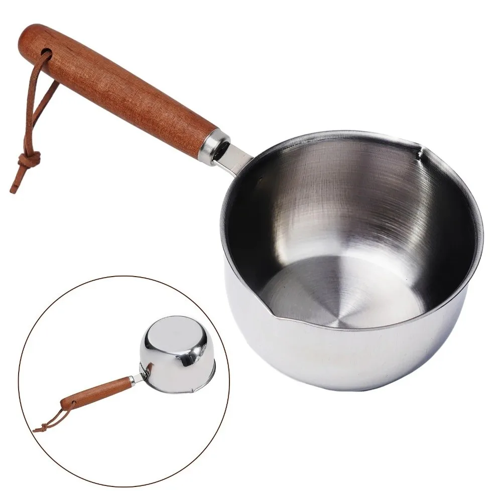 

180/300ml Oil Pouring Spoon Anti Scalding Short/Long Handle Hot Oil Spoon Heat-Resistant Stainless Steel Kitchen Pouring Spoon