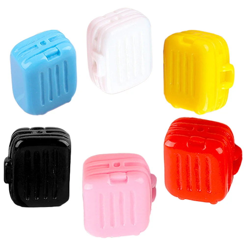 

6 Pcs Miniature Suitcase Decorative Accessories for House Realistic Vintage Style Fine Workmanship Plastic Travel