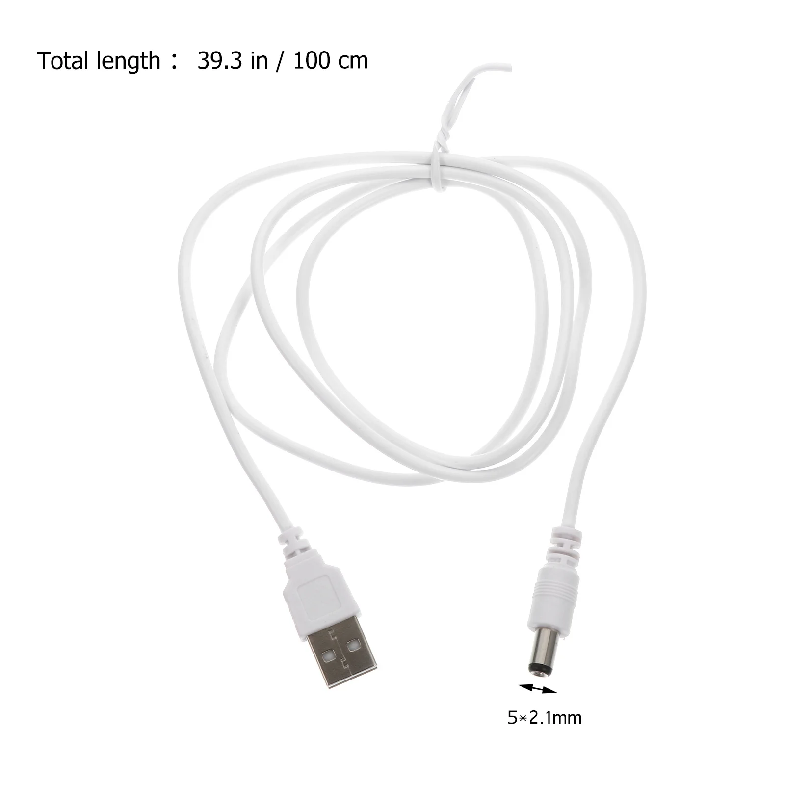 10 قطعة 5.5x2.1 مللي متر USB إلى تيار مستمر كابل شحن الأبيض الجهد الزائد حماية التيار الزائد الحبل USB إلى تيار مستمر كابل شحن