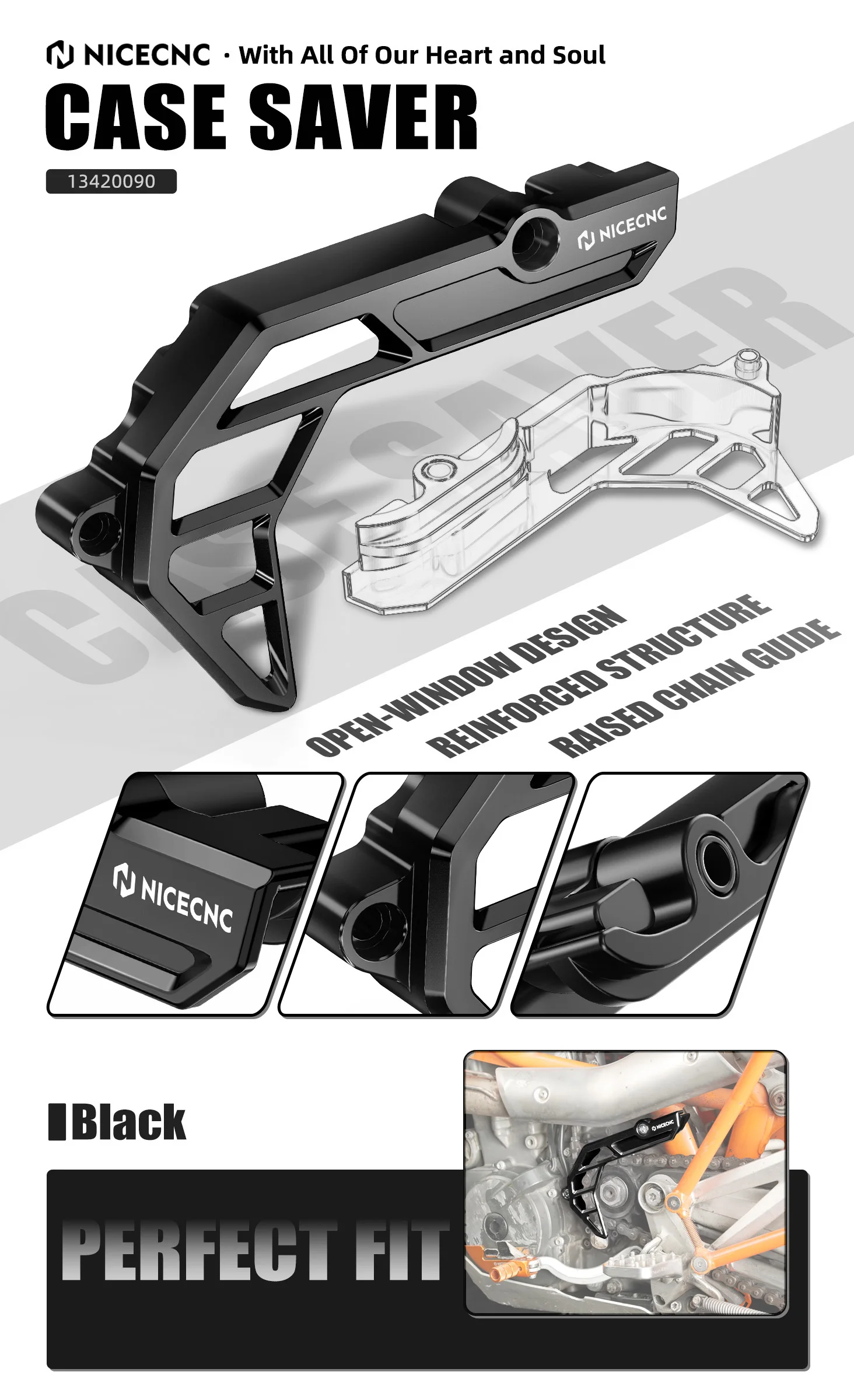 (EU-Lager) Vorderradkettenradabdeckung für KTM 690 Enduro R SMC R Husqvarna 701 Enduro/SM 2009-2025 GasGas 700 SM/ES – Detail 1