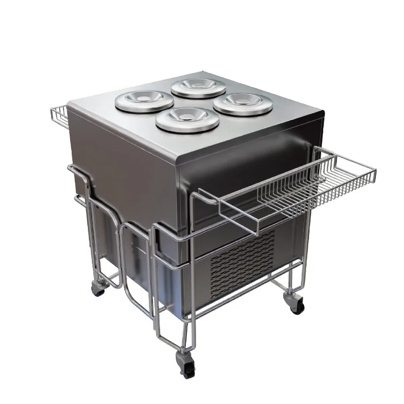 Commercial Bucket Ice Cream Cart Refrigerated Stainless Steel Display Freezer Freezer