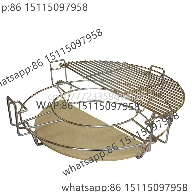BBQ Ceramic Grill Tripod, Pizza Plate Stainless Steel Multi-Size Grill Tripod