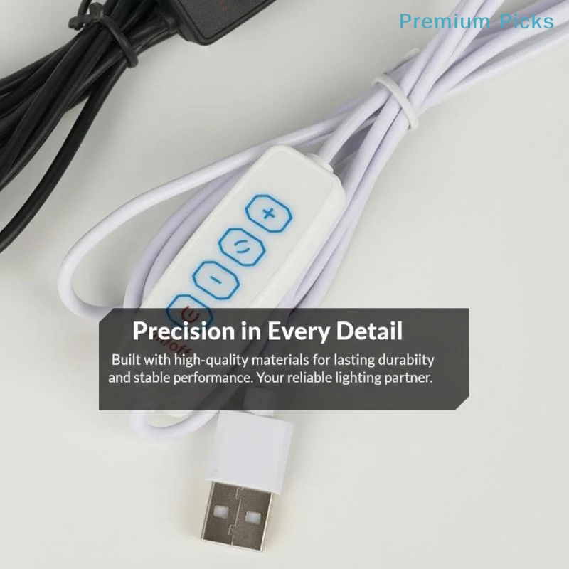 portableUSB 5V LED Dimmer Switch Cord 4 Key Tricolor Lighting Controller for Flexible Bedside Table Lamp