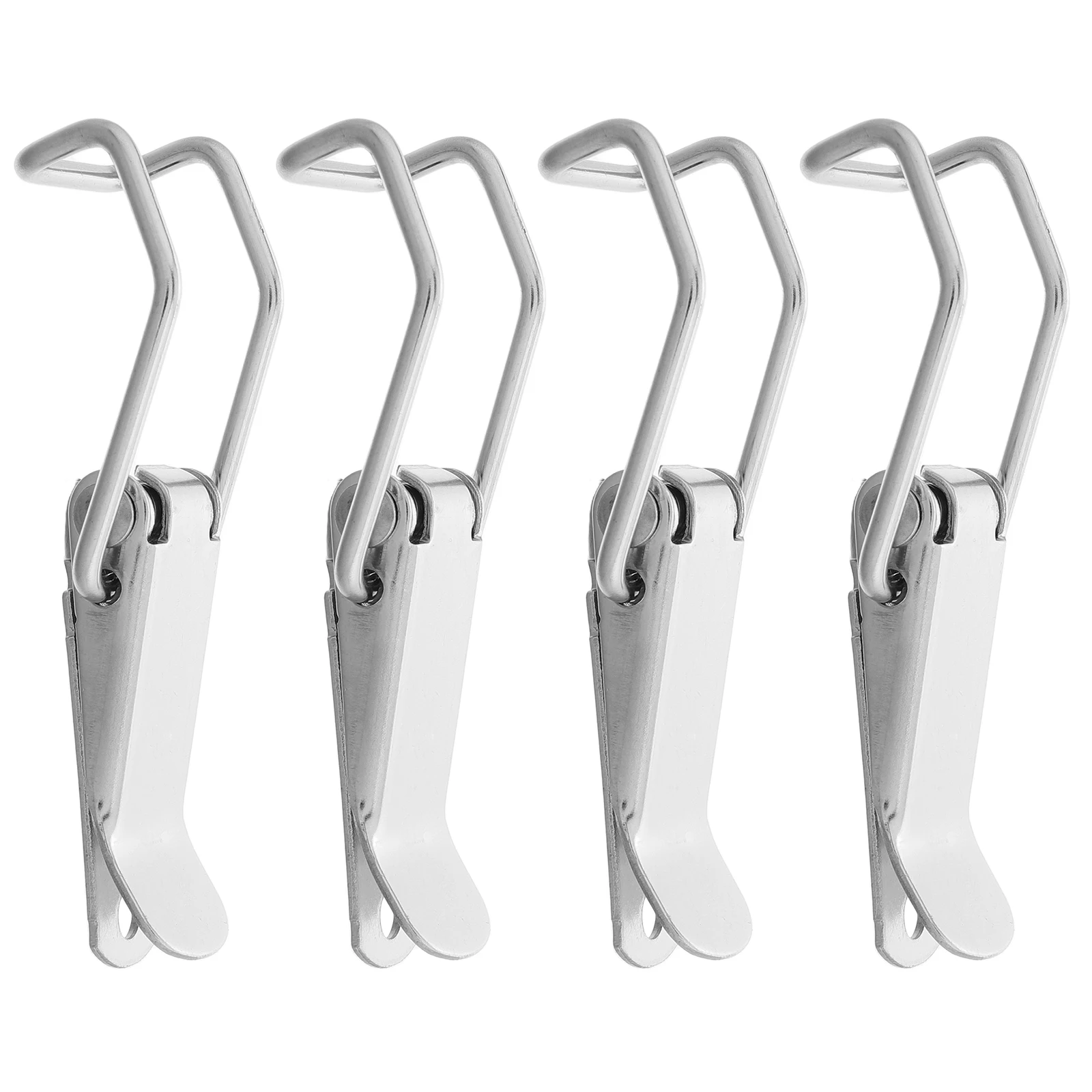 

4pcs Stainless Ratchet Closure Latch Durable Fasten Universal Easy Adjustable Cam Installation Silver Hardware