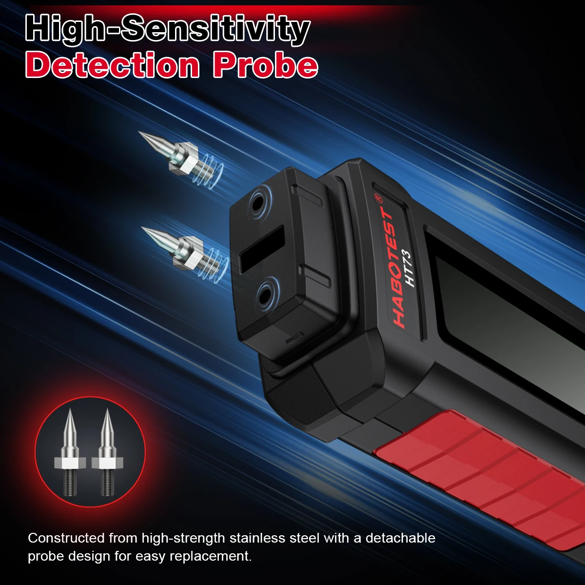 HT73 الرقمية الخشب مقياس الرطوبة 0-99.9% اثنين دبوس عالية الدقة الأخشاب ورقة جهاز اختبار الرطوبة شاشة الكريستال السائل كاشف الرطوبة