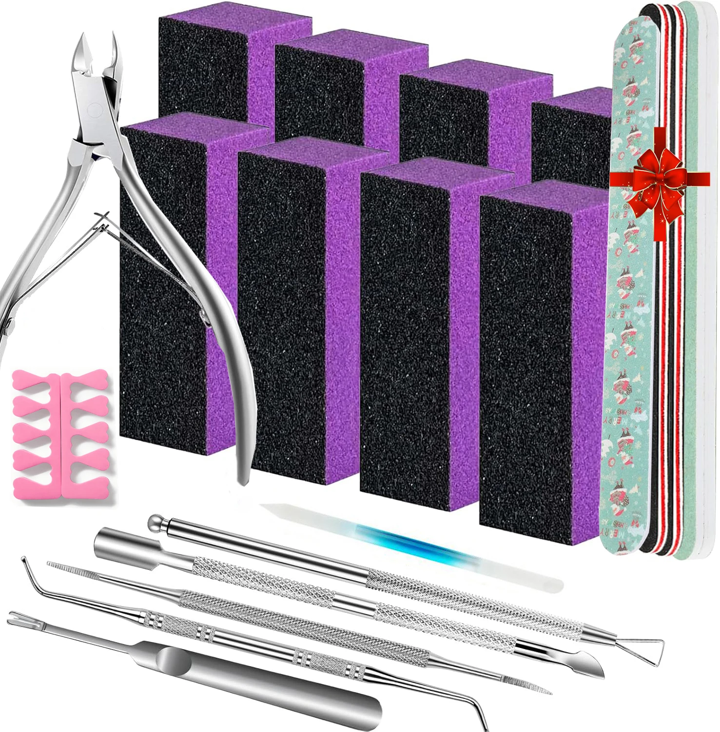 2/21 stuks nagelverzorgingsset nagelbuffers en vijlen nagelriemgereedschap kit nagelmanicure gereedschap vingernagelvijlset nagelriemtang