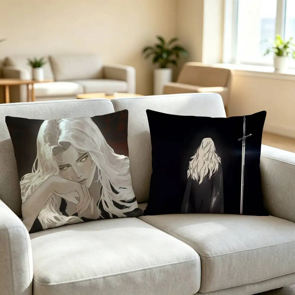 G-Game C-Castlevania Alucard Pillow Case Square Double-Sided Sofa Cushion Cover Bedroom Bedside Pillow