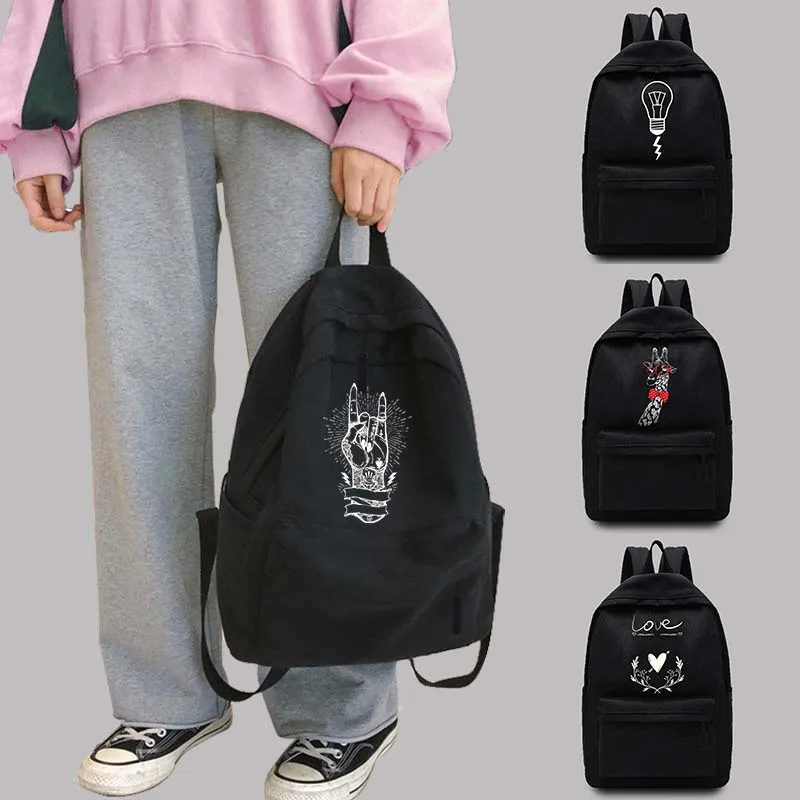 Unisex Backpack School Bag White Picture Print Pattern College Travel Backpack Laptop Bag Large Capacity Sports Backpacks