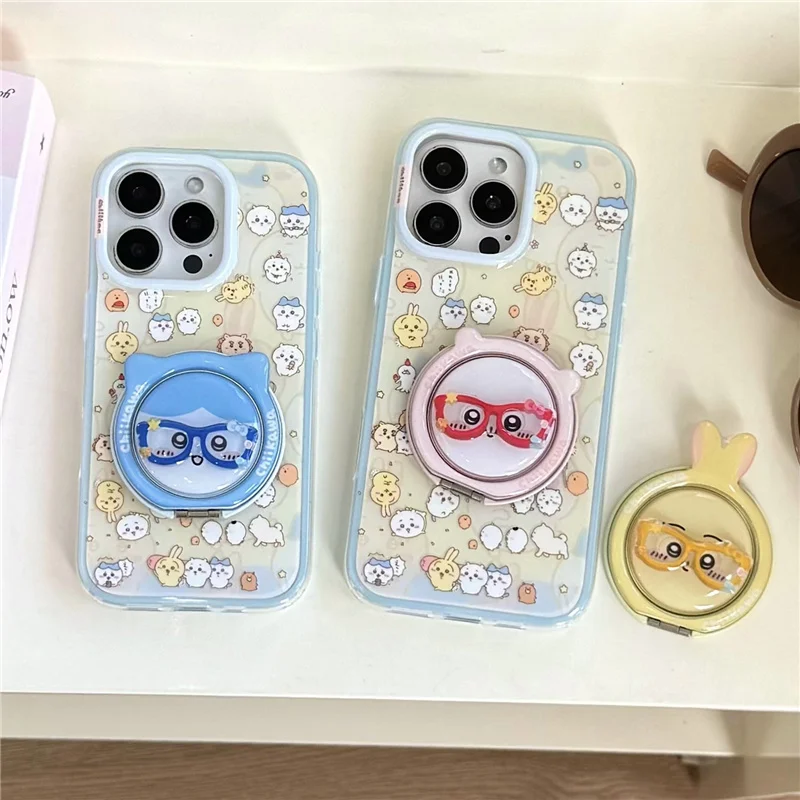 

Kawaii Cartoon Animal Pattern Magnetic Phone Case For iPhone 16 Pro 15 14 Pro Max Cover with Stand For Magsafe