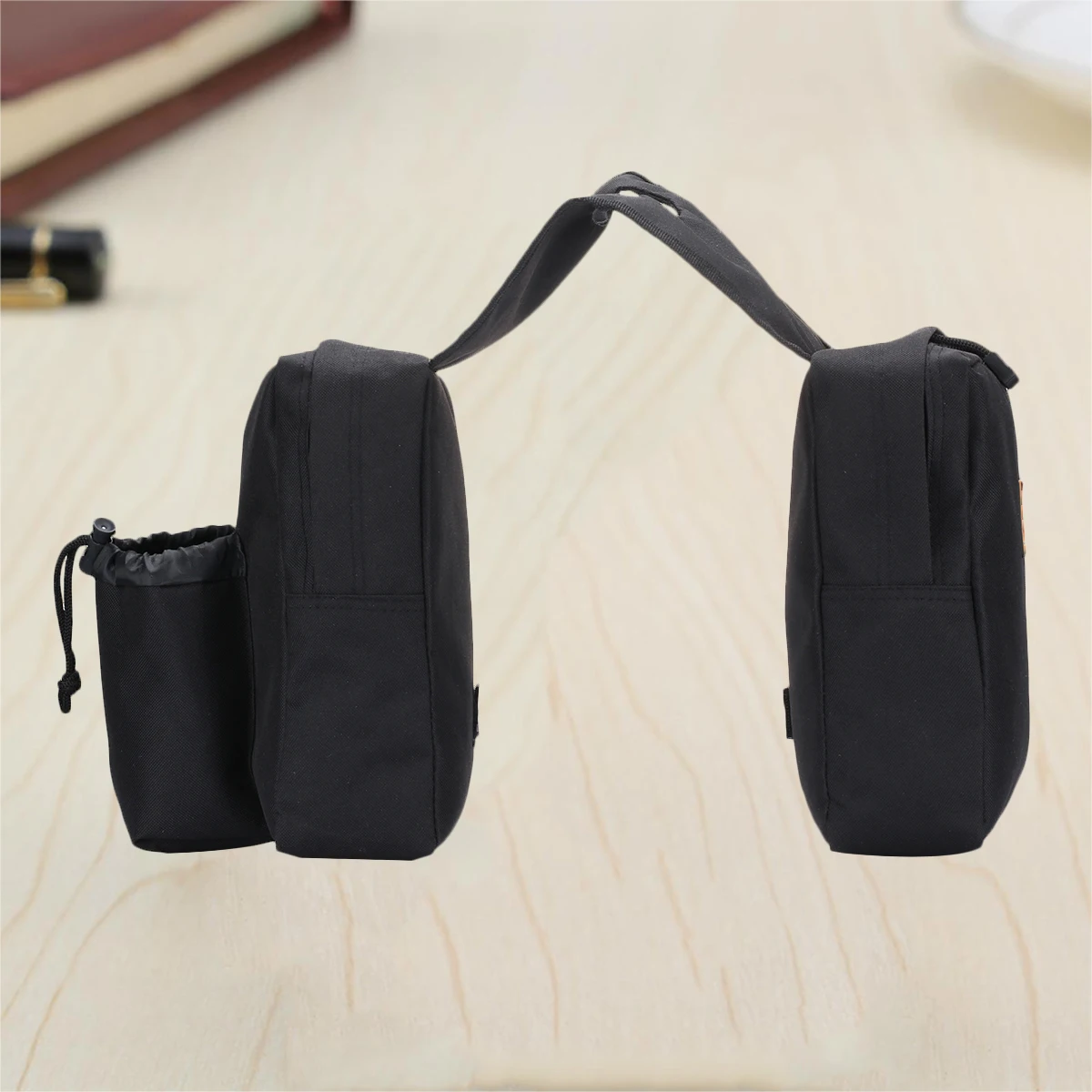 

Motorcycle Front Hanging Pouch For Atv Off-Road Vehicle Snowmobile Black Storage Bag For Drink Universal Mounting