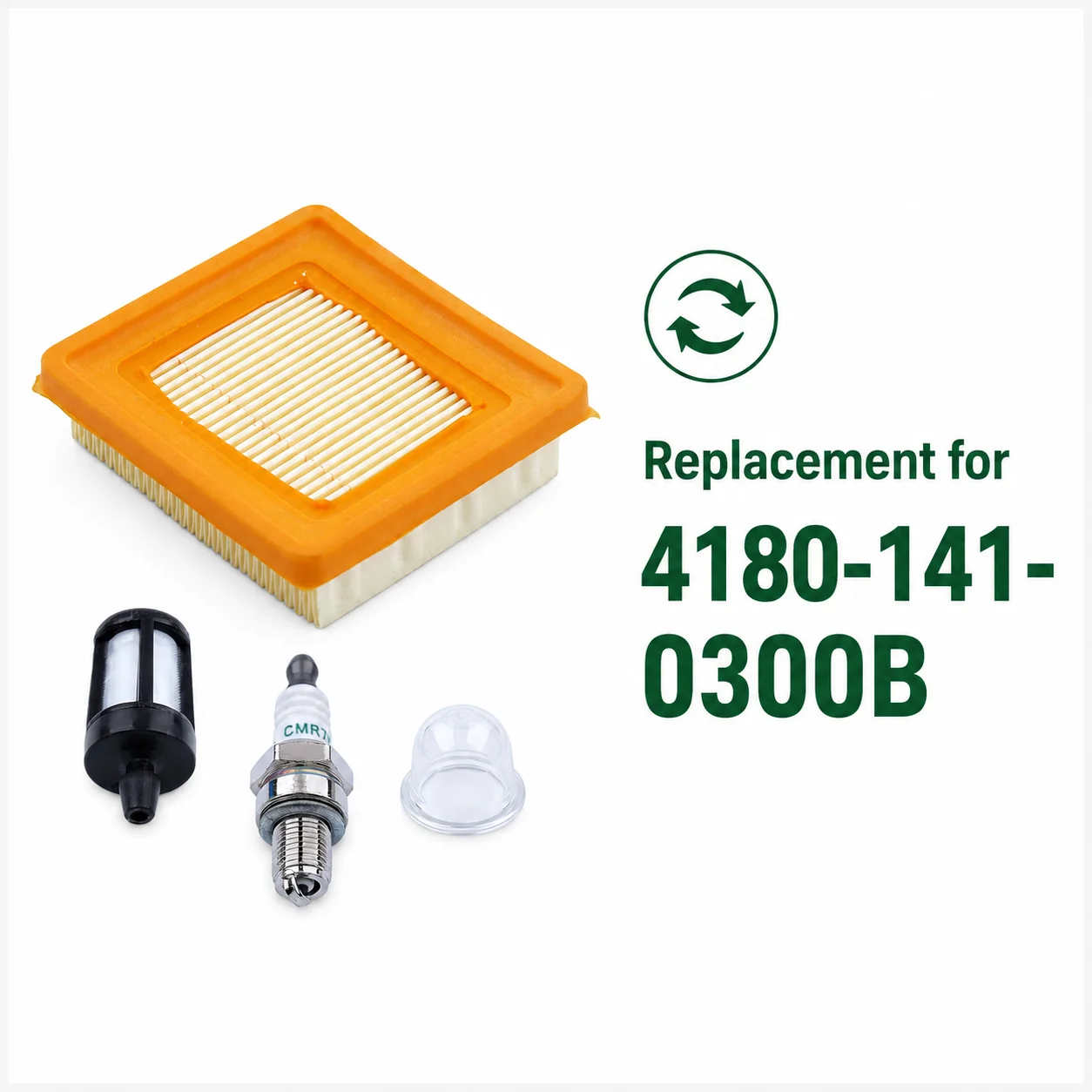 Air Filter Spark Plug Fuel Filter Primer Bulb Kit For Stihl HT101-103 HT132-133 KM111R/131/131R/91/91R OEM 4180-141-0300B Parts