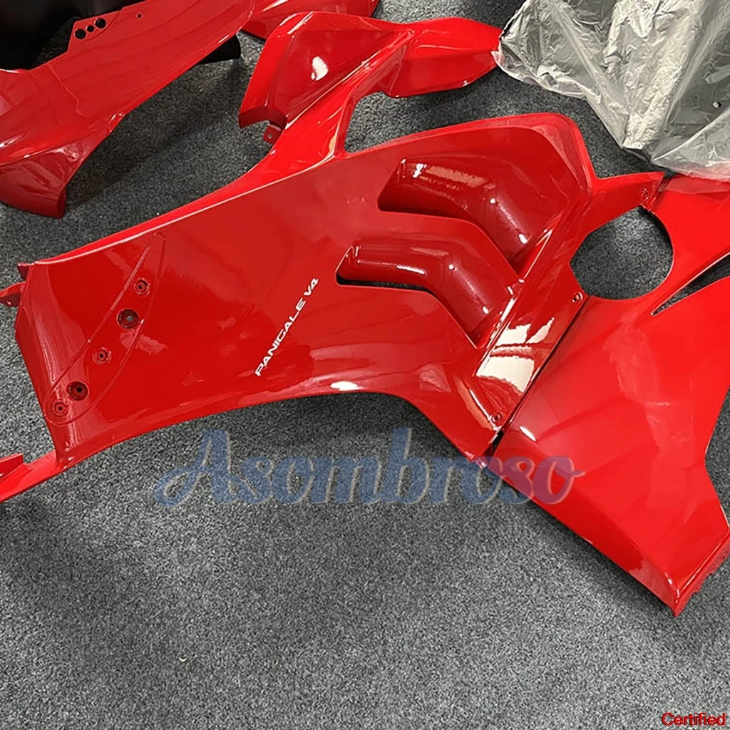 مجموعة هدايا حمراء لامعة مناسبة لـ Ducati Panigale V4 V4S 2022 2023 2024 2021 v 4s 22 23 24 انسيابية للدراجات النارية