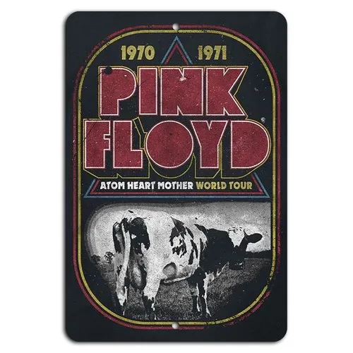 Pink Atom Heart Mother World Tour 1971  Metal Sign