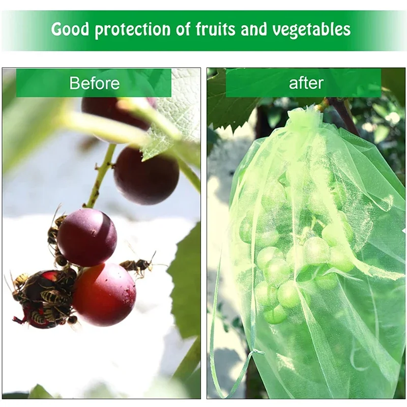 Grape Bug Net Bag Fruit Protection Mesh Bag Protective Pouches for Strawberry Organza Gift Bags Against Insects Birds