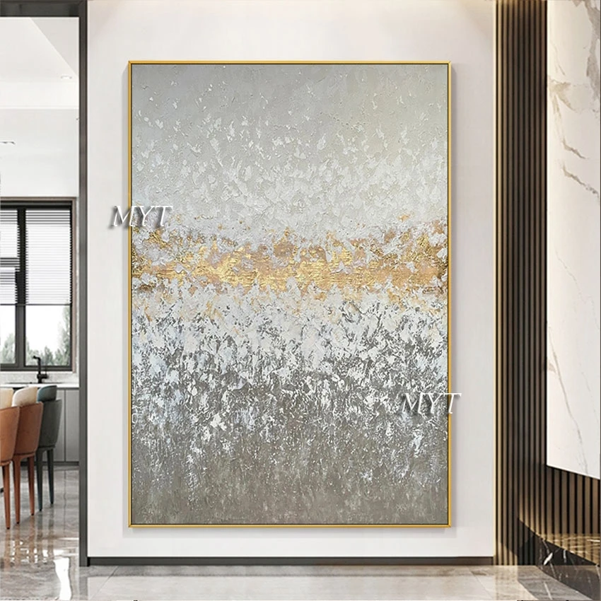 

Gold Foil Hot Selling Abstract Canvas Art Latest Design Textured Oil Painting Large Size Home Decoration Modern Frameless