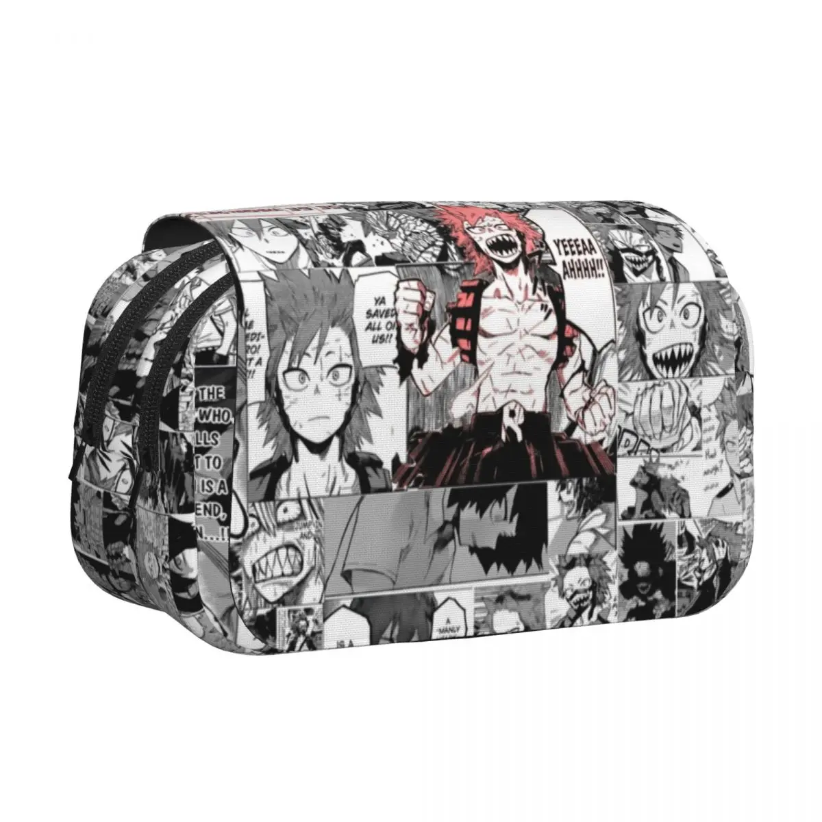 My H-Hero A-Academia Anime Double Clamshell Pen Case Pencilcases Pen Holder for Student Bag School Supplies Zipper Stationery