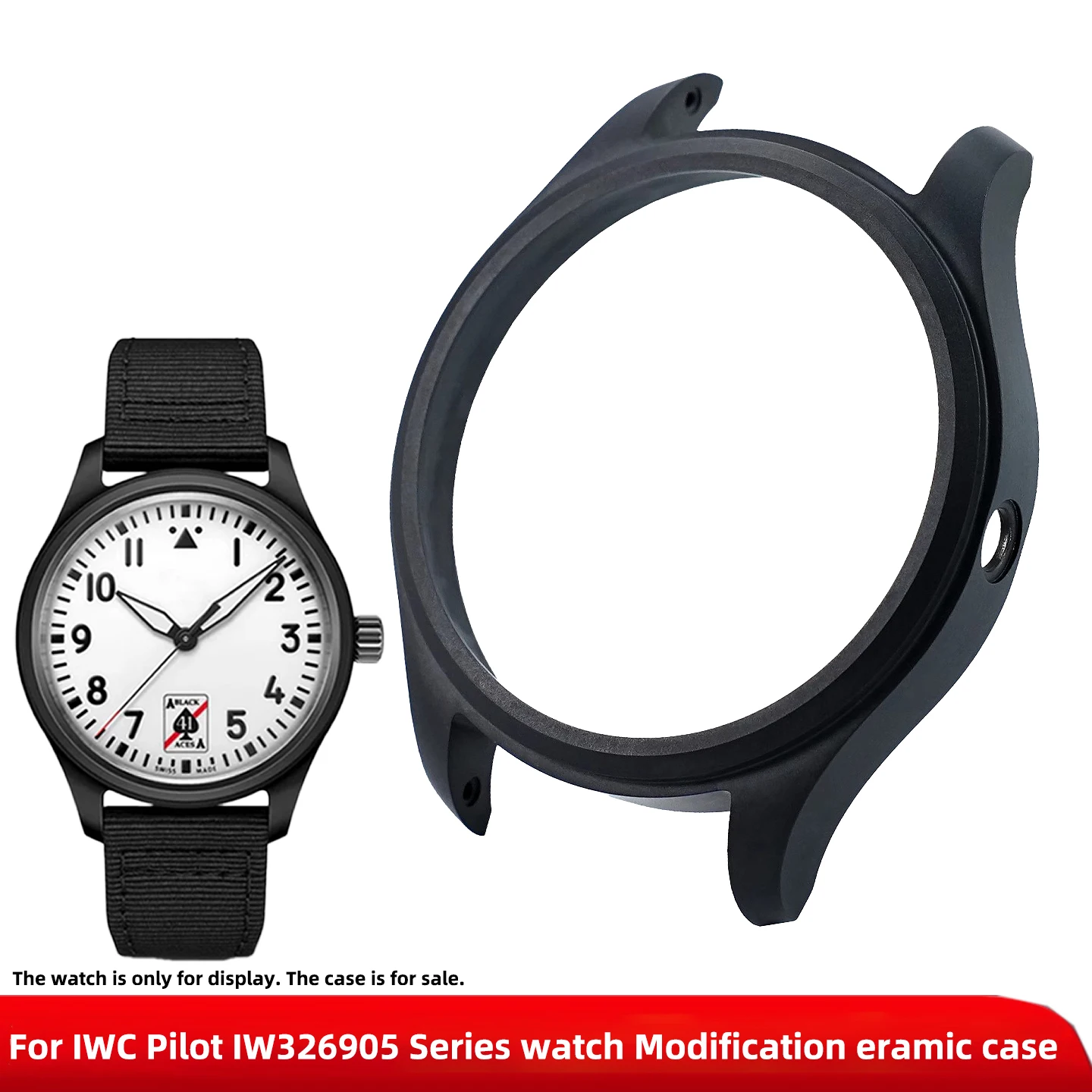 حافظة ساعة من السيراميك لسلسلة IWC Pilot IW326905 ساعة 41 مللي متر قرص أسود غير لامع أجزاء ساعة تعديل استبدال الملحقات #1