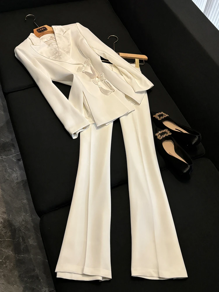 

Новый китайский костюм на осень-зиму в национальном стиле, топ, женский профессиональный костюм хоста на пуговицах, модная офисная одежда