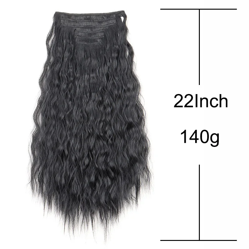 WIGSIN 22 Cal syntetyczne 6Pcs 16 Clilp długie perwersyjne kręcone włosy przedłużane czarno-brązowe blond włosy dla kobiet