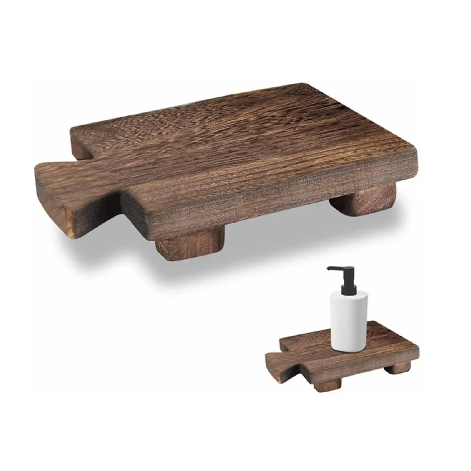 Wooden Pedestal Stands Wooden Risers Soap Trays Multi-Purpose Countertops Small