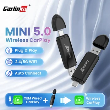 CarlinKit MINI 5 draadloze CarPlay-adapter Smart CarPlay Box USB-dongle voor OEM auto Plug and Play WiFi Bluetooth automatische verbinding