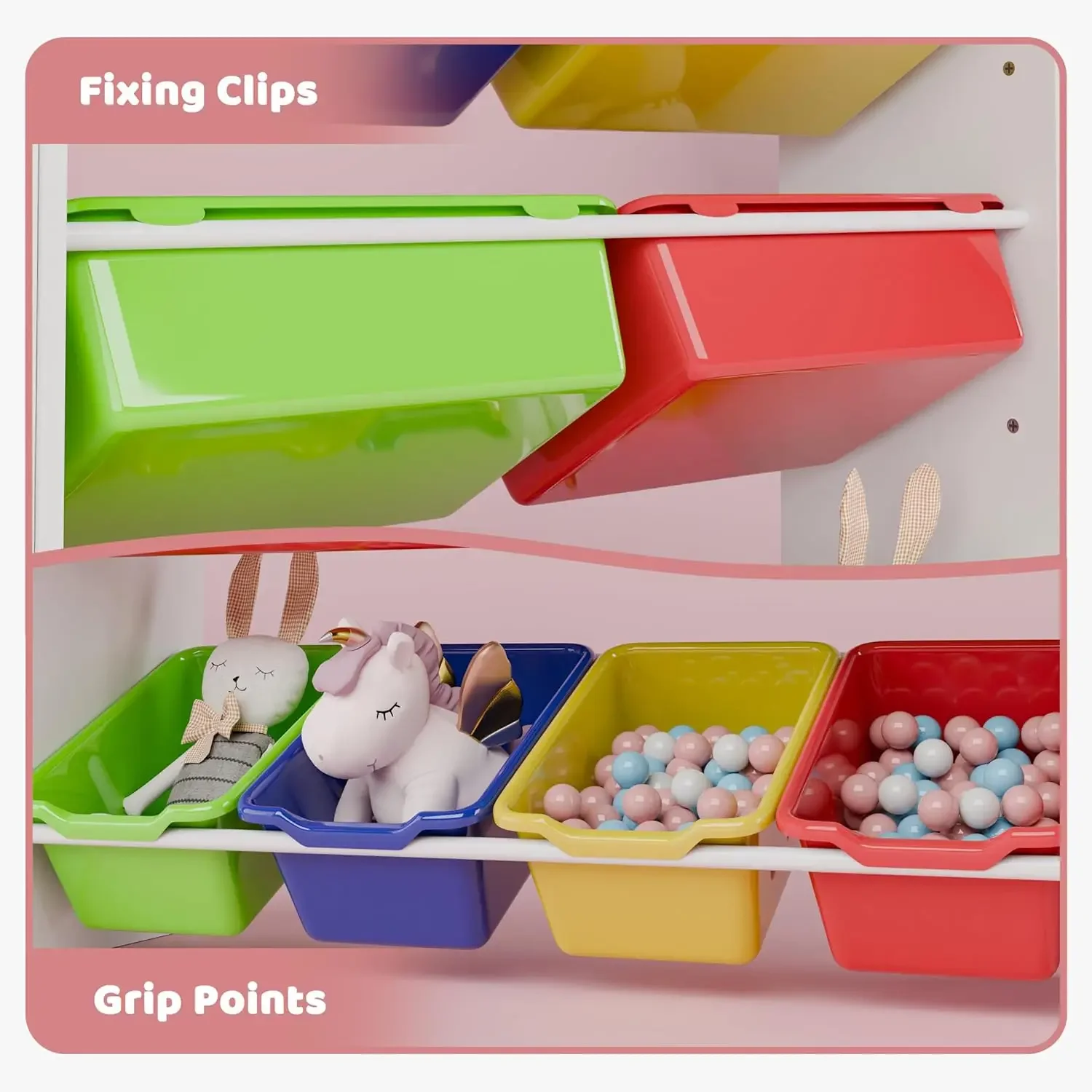 Bacs à jouets pour enfants, étagères à livres pour enfants, organisateurs à 4 niveaux, 6 cubes de rangement, évaluation, 8 bacs à jouets perfectifs