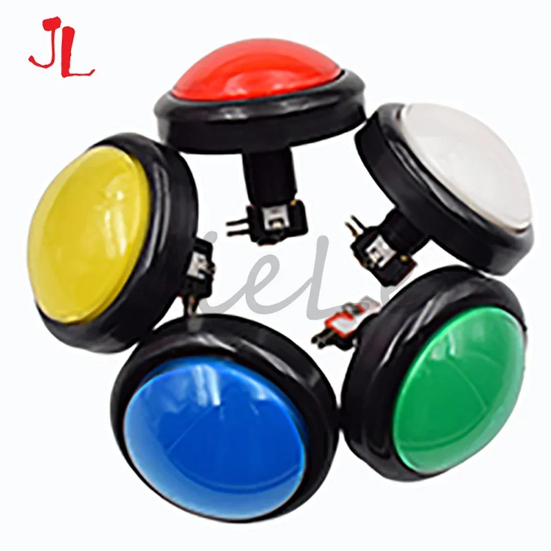 Round Push Button LED Illuminated with Microswitch, DIY Arcade Game Machine Parts, Large Dome Light Switch, 100mm, 5 V, 12V