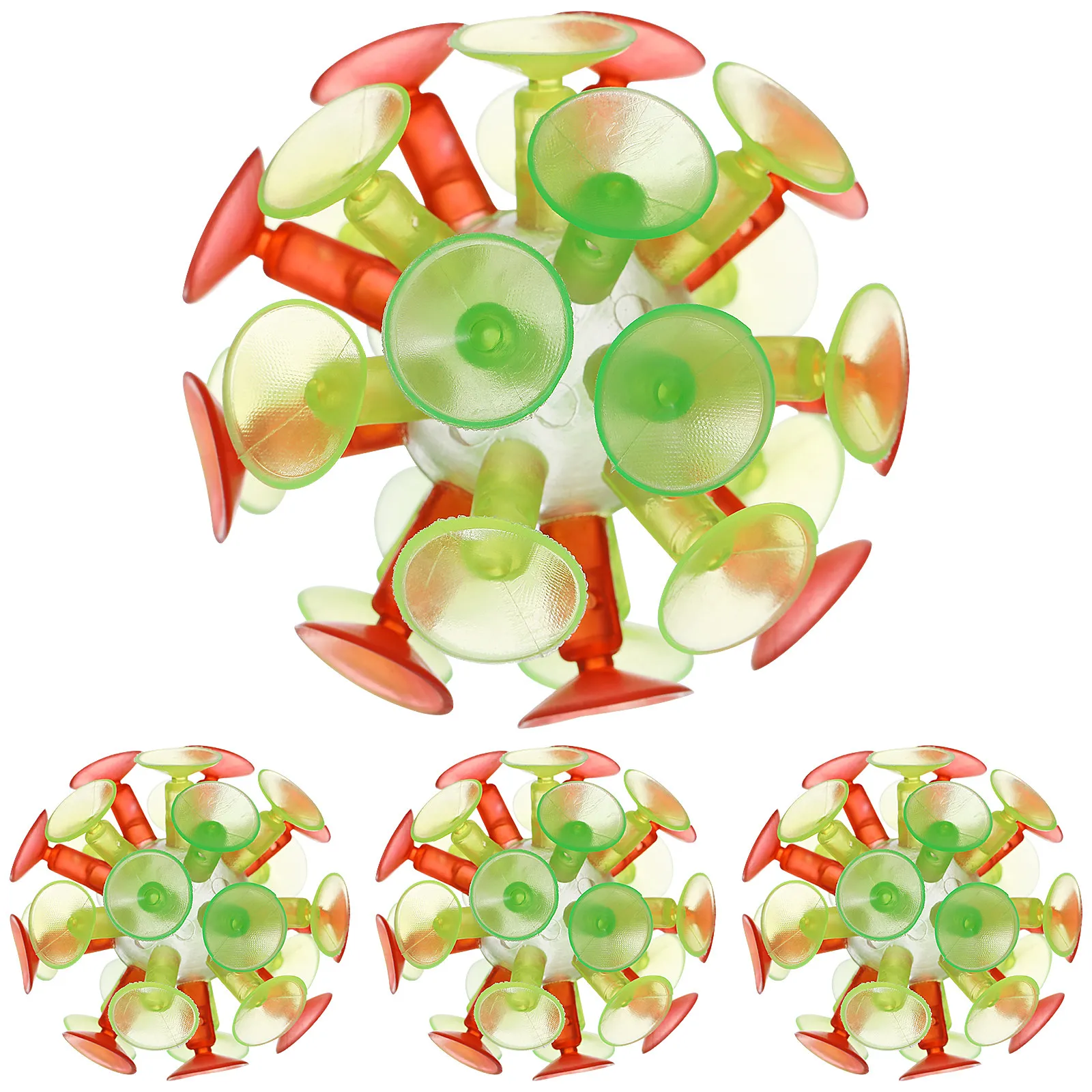 

4Pcs Funny Suction Cup Balls Glow in Dark Bounce Plaything for Windows Walls Fun Party Giveaways Light Up Suction Ball Sphere