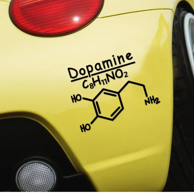 Chemical Formula Dopamine Sticker C8H11NO2 Waterproof Vinyl Decal for Car Window Fuel Tank Bumper Motorcycle Scratch Decor