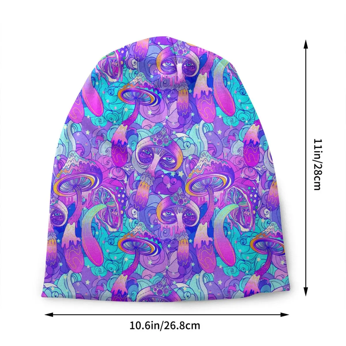 Psychedelic Trippy Magic Rainbow Mushroom Mysterious Boho Skullies Beanies Caps Knitting Hat Hip Hop Bonnet Hats Outdoor Ski Cap
