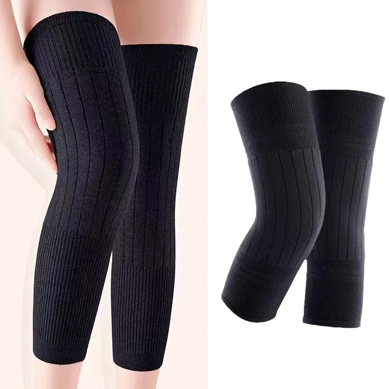 1Pair Knitting Knee Pads For Women Winter Warm Men Old People Cold Leg Arthritis Kneepad Knee Support Run Knee Protector