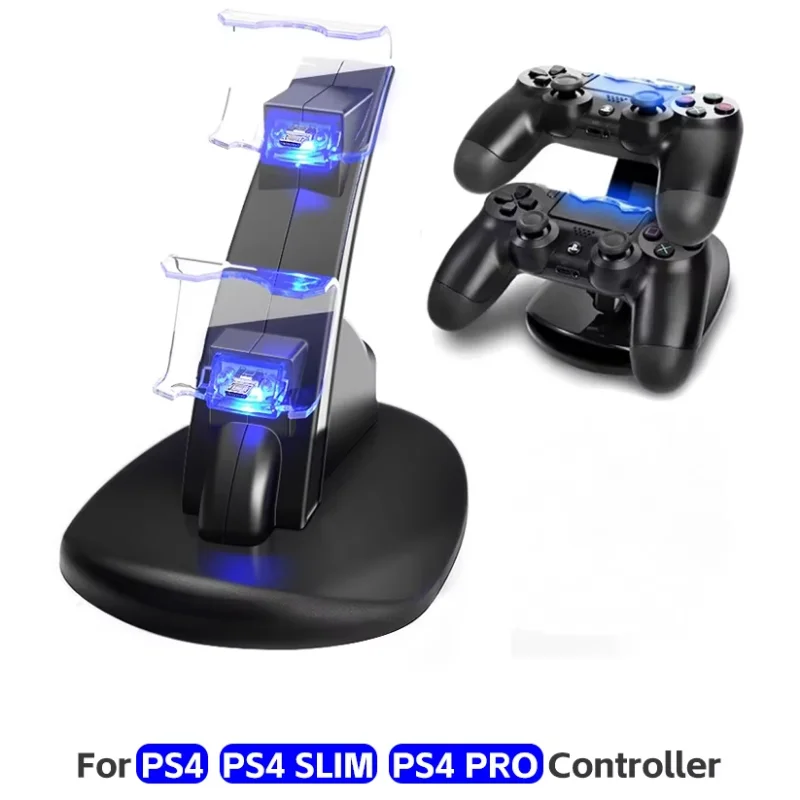 PS4 Slim Controller Charger Station For PlayStation 4 LED Dual USB Charging Dock Station For Dualshock 4 Pro Gaming Accessorise