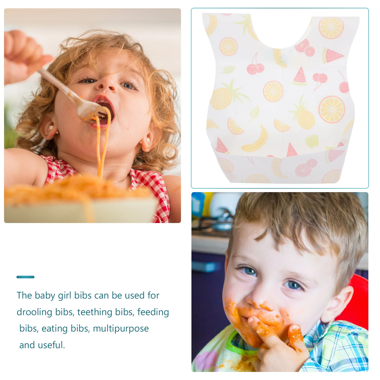 

20Pcs Disposable Baby Bibs Soft Safe Material Toddler Drooling Feeding Bibs Cute Fruit Pattern Newborn Gift Toddler Drool Bibs,