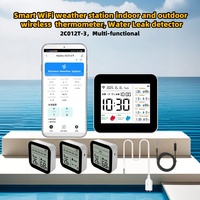 Tuya WiFi weather station,Water Sensor Leak Detector alarm for Bathroom,indoor & outdoor wireless Thermometer&probe for Aquarium