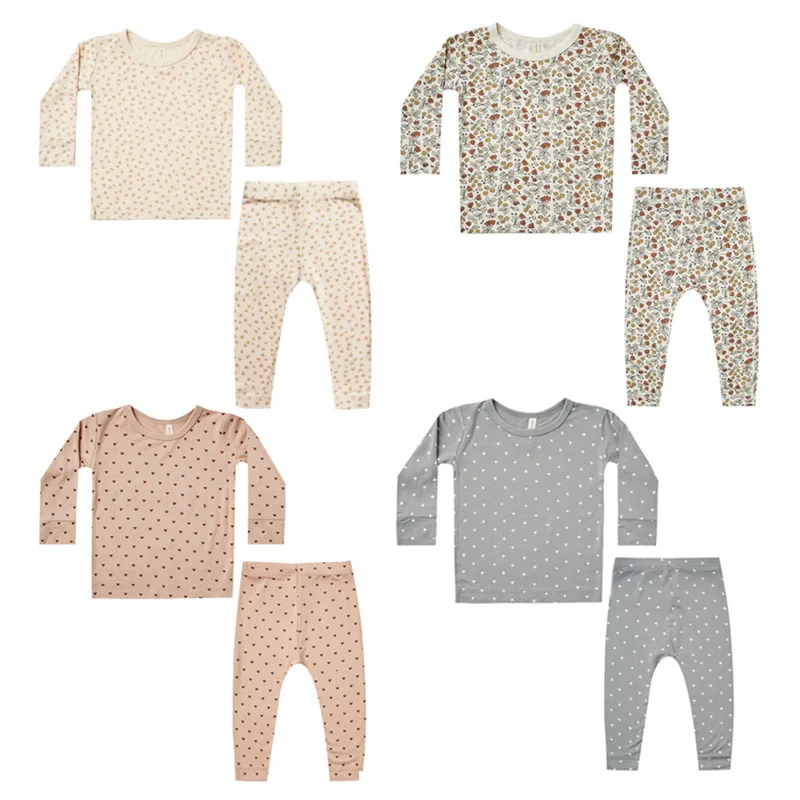 Baby Girls 2PCS Clothes Set Ins 2024 Spring Autumn Long Sleeve Round Collar Cotton Shirt Elastic Pants Suit Newborn Girl Pajamas