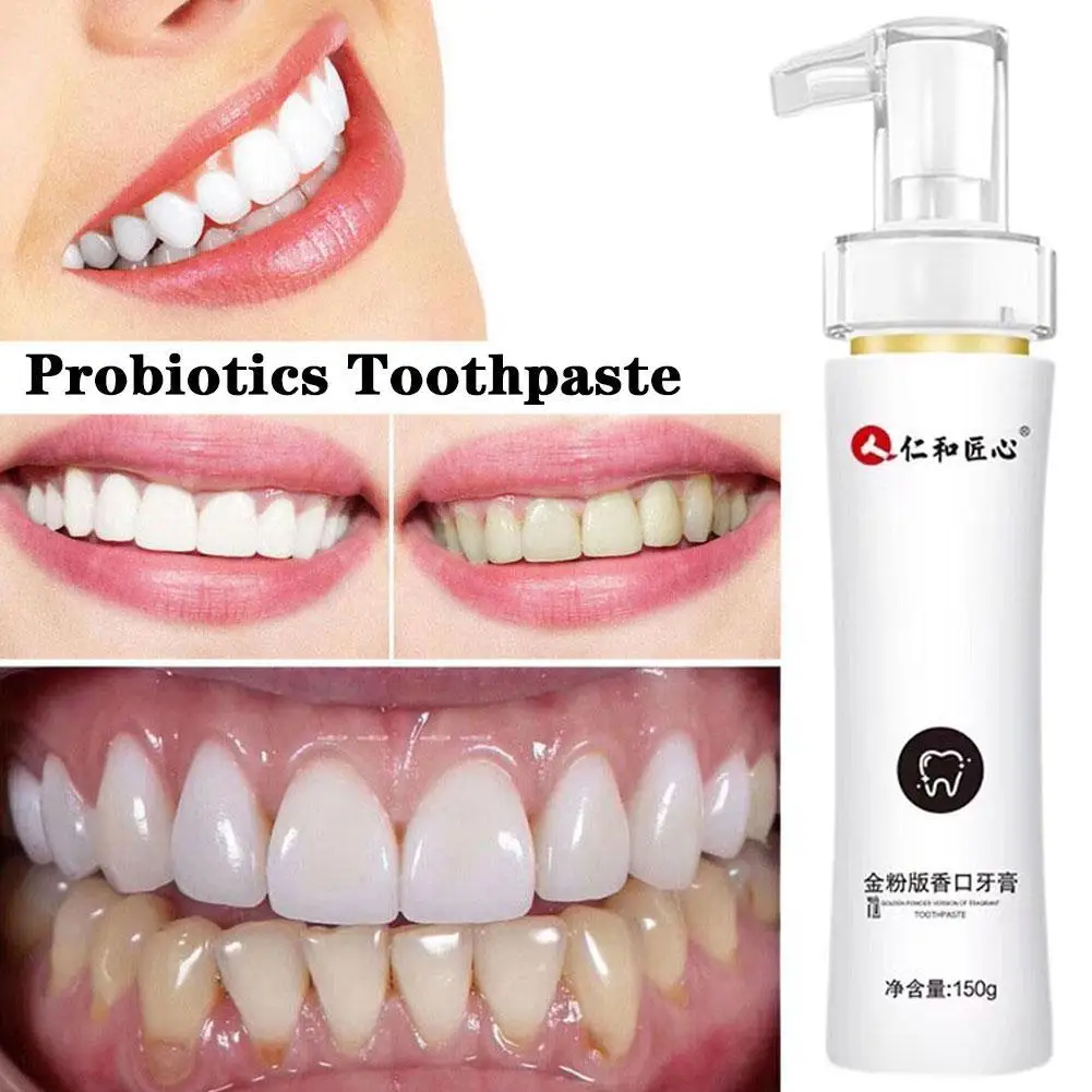 Dentifrice probiotique éclaircissant et blanchissant, contient 150g, protège les gencives, soins buccaux frais