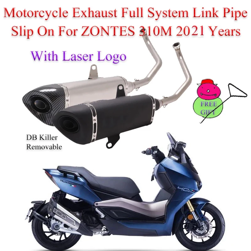 

Motorcycle Full System Exhaust Pipe Modified Muffler Slip On For ZONTES ZT310M 310M 2021 Year 310M Moto Escape Fittings