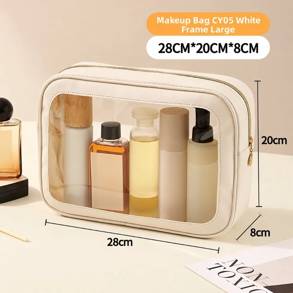 Portable PVC Makeup Bag Waterproof Travel Miscellaneous Storage Bag Outdoor Transparent Visible Toiletry Bag
