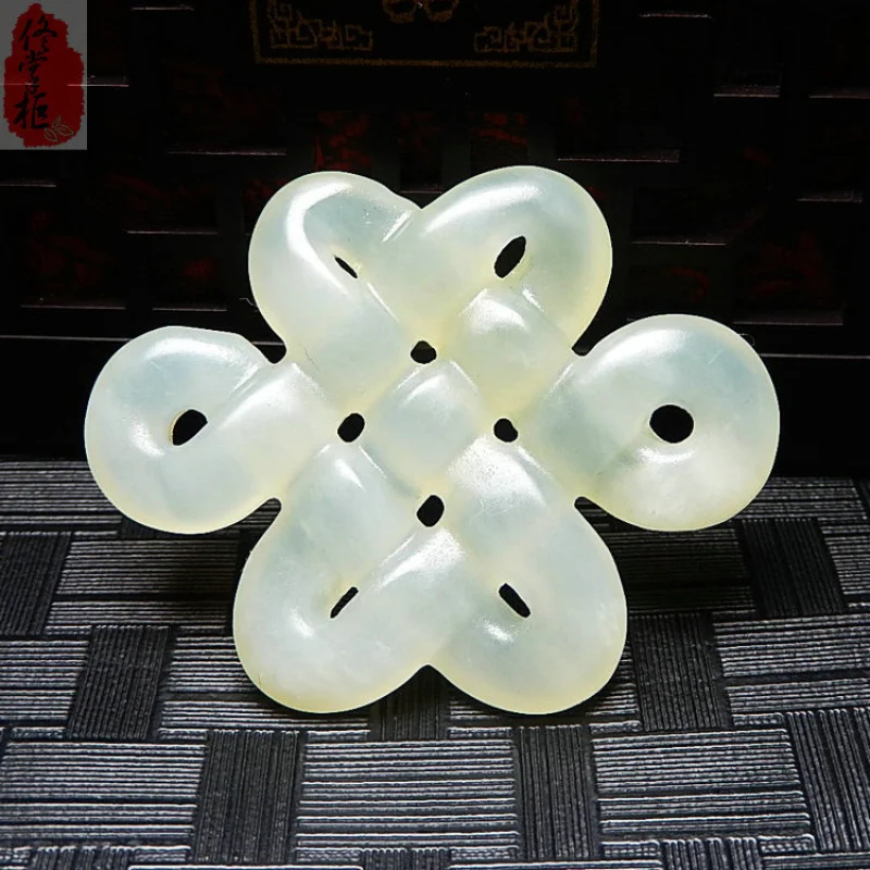 

HandmadeDIYHanfu аксессуар для волос шаг встряхивание ожерелье бабочка узел орнамент женский Xiu нефритовый двухсторонний полый ретро китайский K