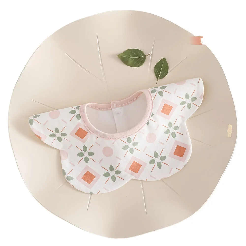 

Waterproof Baby Cotton Bibs Flower Shape Round Neck Baby Drooling Bibs Korean Style INS Saliva Towel Cloths Feeding Accessories