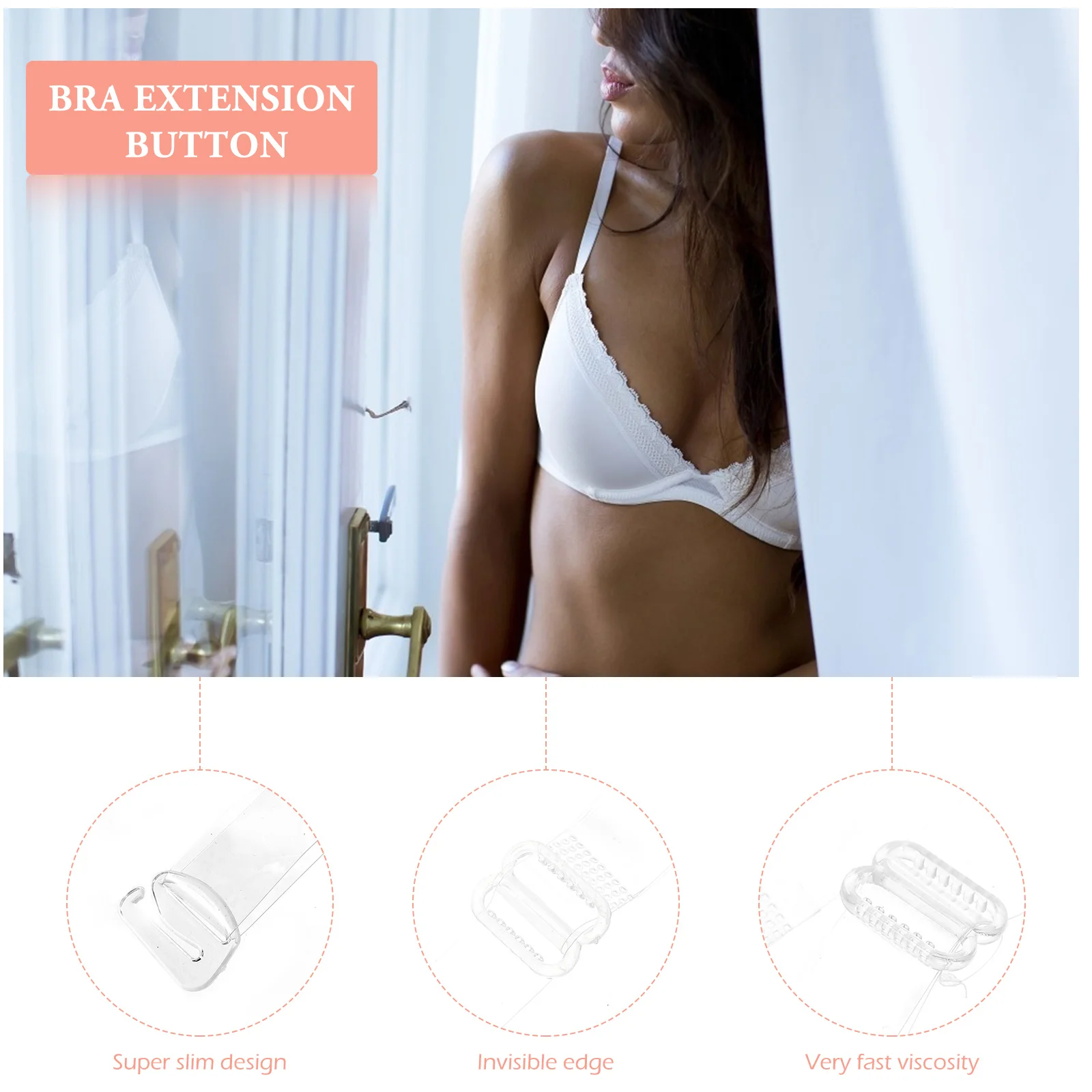 

Clear Bra Straps Transparent Shoulder Bras for Women White Elastic Adjustable Length Non Slip Underwear Accessories Suitable Off
